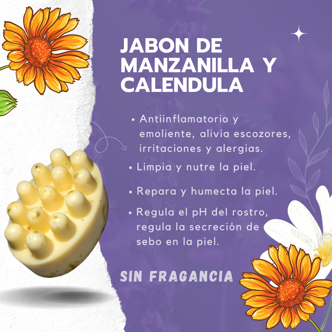 Jabon de Manzanilla y Calendula (sin fragancia)