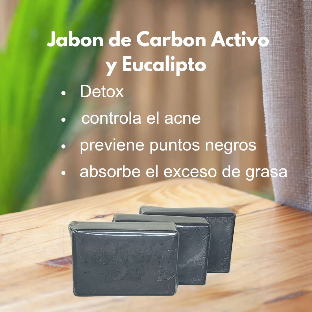 Paquete de 3 Jabones de Carbon Activo